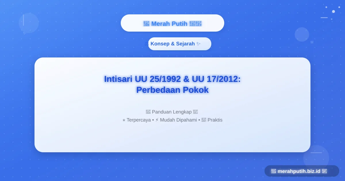 Intisari UU 25/1992 & UU 17/2012: Perbedaan Pokok